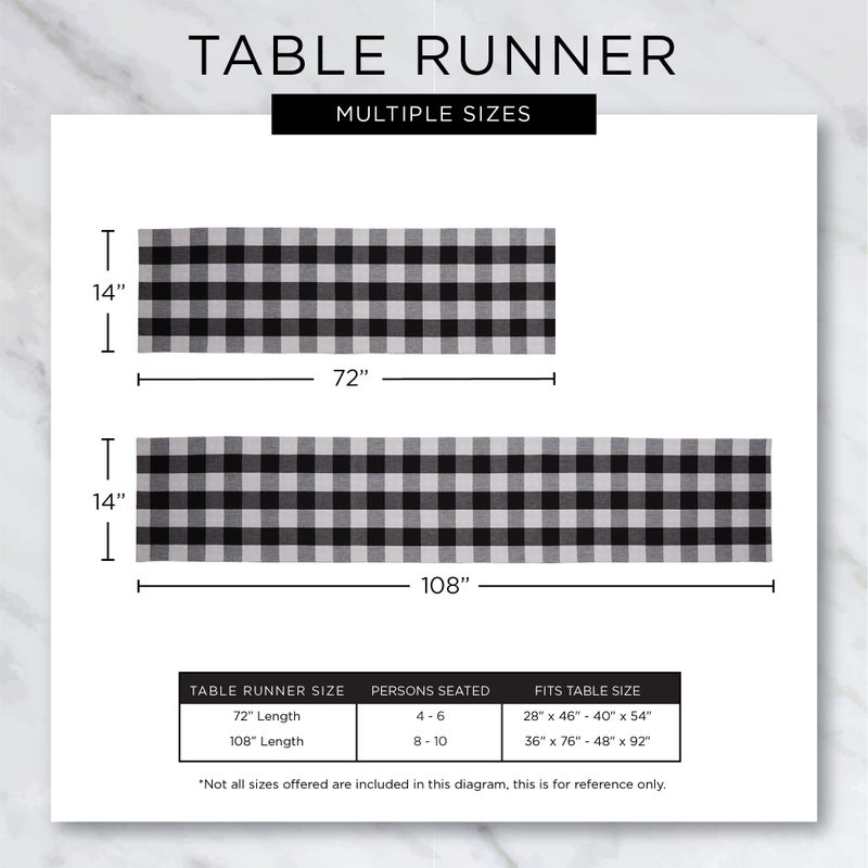 DII Gingham Check Tabletop Collection, Gray, Table Runner, 14x72 - Image 3